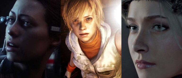 Best-Horror-Videogames-Final-Girls-Amanda-Ripley-Heather-Mason-and-Sam-Giddings-Split-Featured